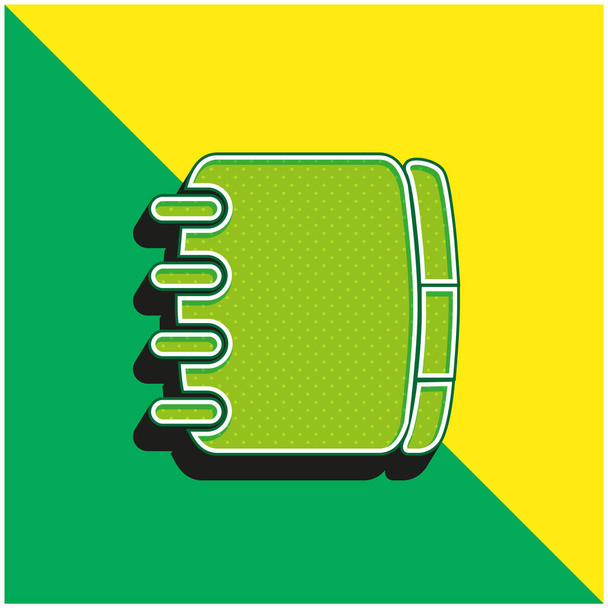 Book Green and yellow modern 3d vector icon logo - Vector, Image