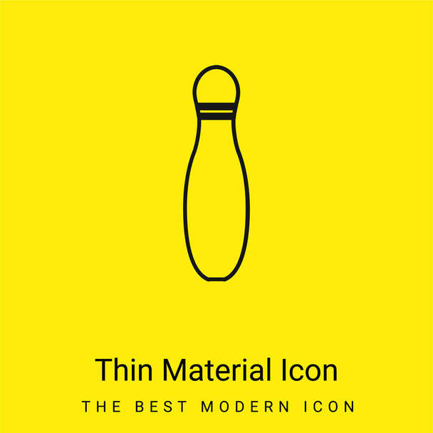 Боулинг Pin Контур минимальный ярко-желтый значок материала - Вектор,изображение