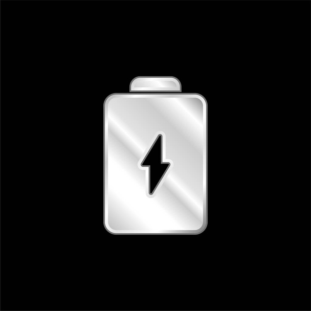 Батарея срібна металева ікона
 - Вектор, зображення