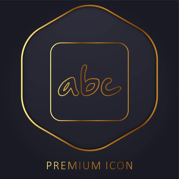 Symbol litery alfabetu w zaokrąglonym kwadratowym złotej linii logo premium lub ikona - Wektor, obraz