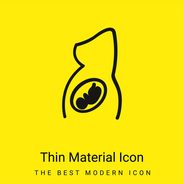 Parte del corpo con il bambino dentro icona materiale giallo brillante minimo - Vettoriali, immagini