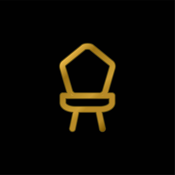 Baby Chair gold plated metalic icon or logo vector - Vector, Image