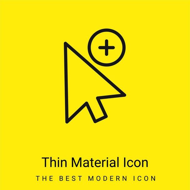 Añadir Selection mínimo icono de material amarillo brillante - Vector, Imagen