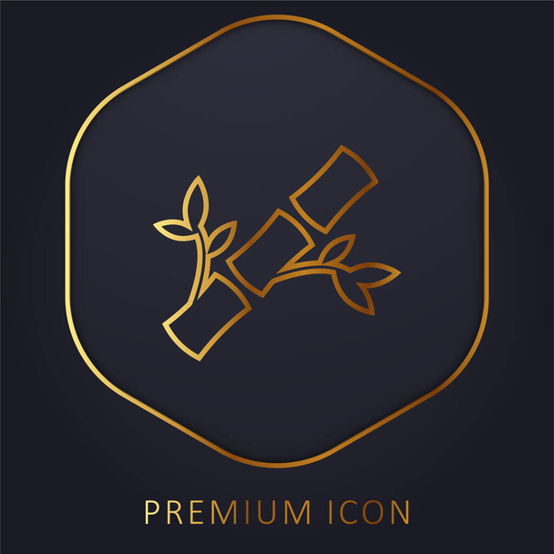 Bambu linha dourada logotipo premium ou ícone - Vetor, Imagem