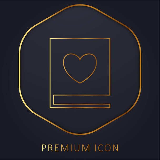 Libro de amor línea de oro logotipo premium o icono - Vector, Imagen