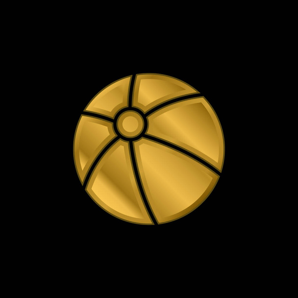 Beach Ball verguld metalic icoon of logo vector - Vector, afbeelding