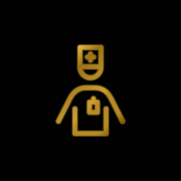 Aid Man позолоченный металлический значок или вектор логотипа - Вектор,изображение