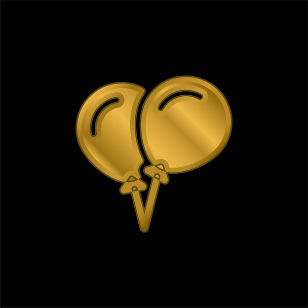 Balony złocone metaliczna ikona lub wektor logo - Wektor, obraz