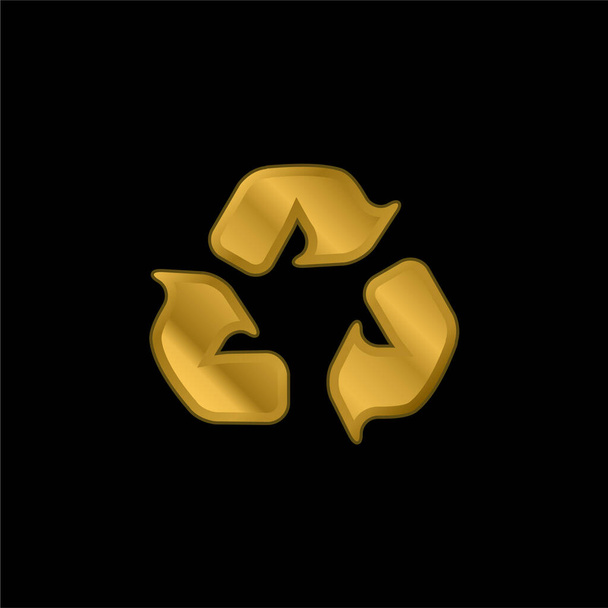 Setas banhado a ouro ícone metálico ou vetor logotipo - Vetor, Imagem