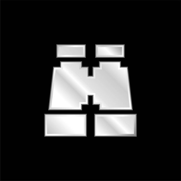 Binocolo icona metallica argentata - Vettoriali, immagini