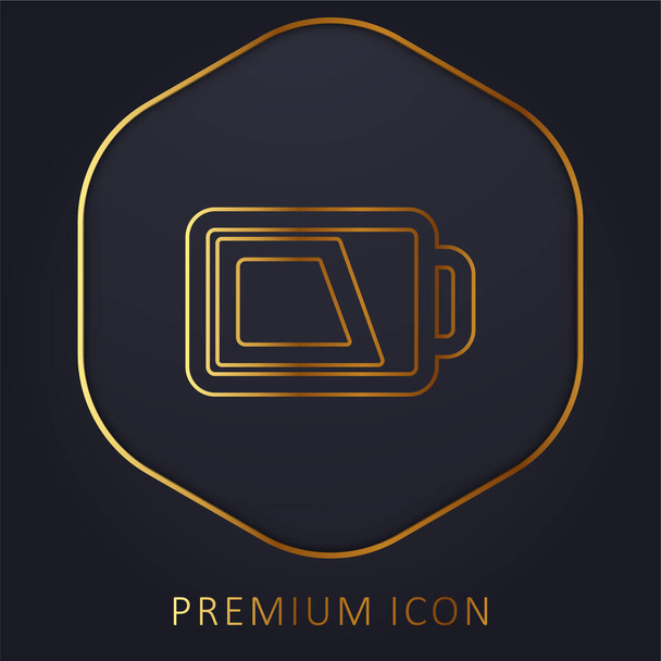 Akku-Umriss mit goldener Ladekante Premium-Logo oder -Symbol - Vektor, Bild