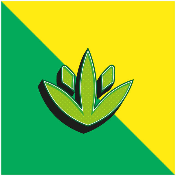 Agave verde y amarillo moderno logotipo icono del vector 3d - Vector, Imagen