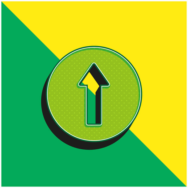 À frente verde e amarelo moderno logotipo vetor 3d ícone - Vetor, Imagem