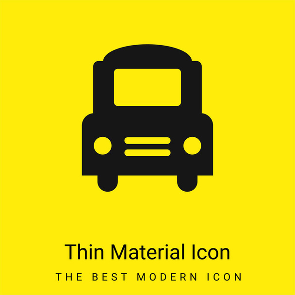 Big Bus Frontal minimal bright yellow material icon - Vector, Image