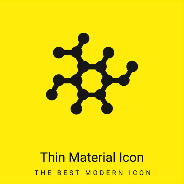 Biology Shape minimal bright yellow material icon - Vector, Image