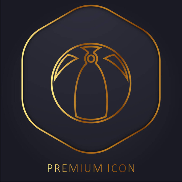 Big Beach Ball golden line premium logo or icon - Vector, Image