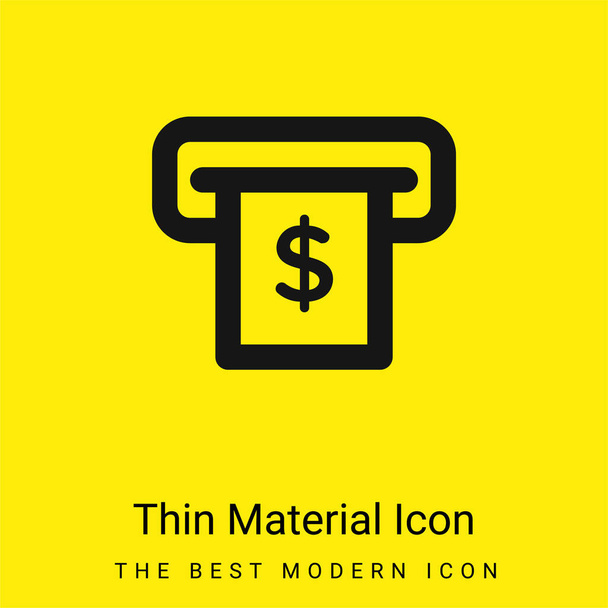 Geldautomat minimal leuchtend gelbes Symbol - Vektor, Bild