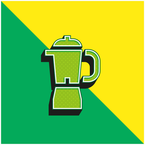 блендер зеленый и желтый современный трехмерный векторный логотип - Вектор,изображение