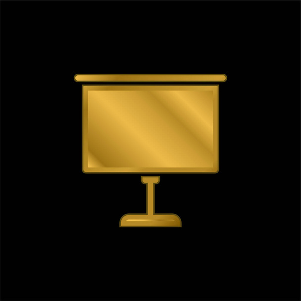 Pizarras chapado en oro icono metálico o logotipo vector - Vector, imagen