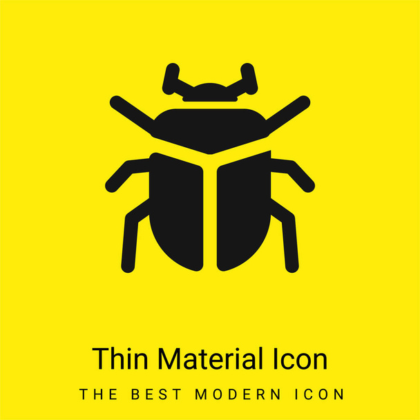 Beetle minimal bright yellow material icon - Vector, Image
