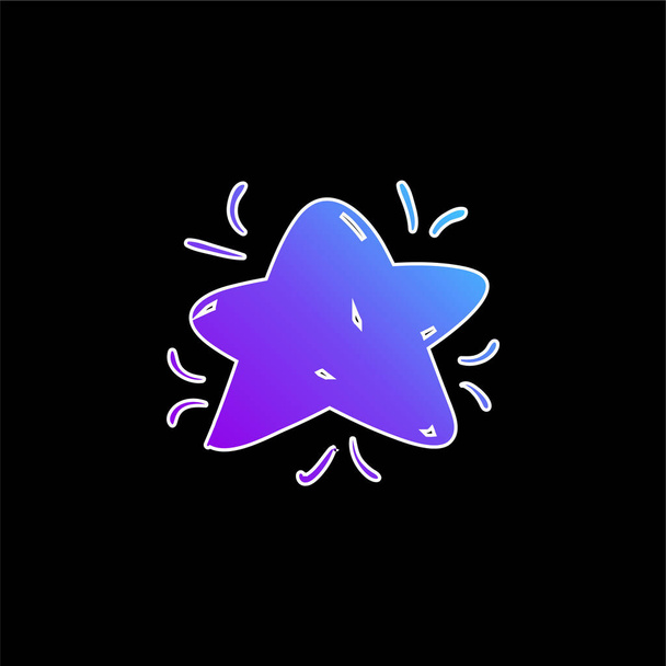 Big Star Doodle icono vector gradiente azul - Vector, Imagen