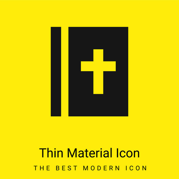 Biblia minimalna jasnożółta ikona materiału - Wektor, obraz