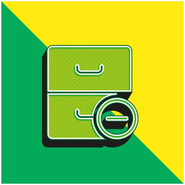 Archiwum Zielone i żółte nowoczesne logo wektora 3D - Wektor, obraz