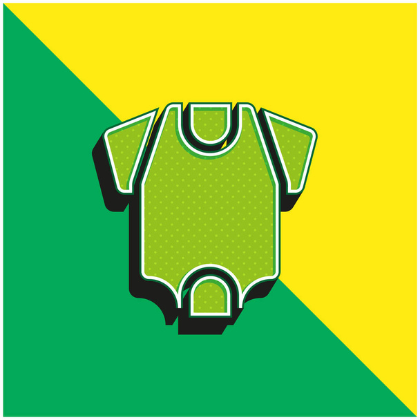 Bébé Corps Vert et jaune moderne icône vectorielle 3d logo - Vecteur, image
