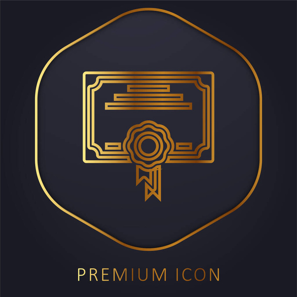 Premio de la línea de oro logotipo premium o icono - Vector, imagen