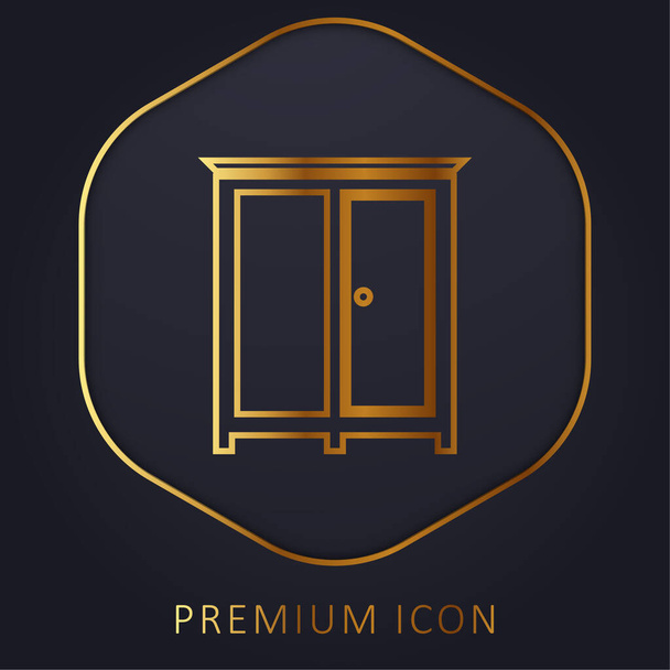 Chambre à coucher Armoire ligne dorée logo premium ou icône - Vecteur, image