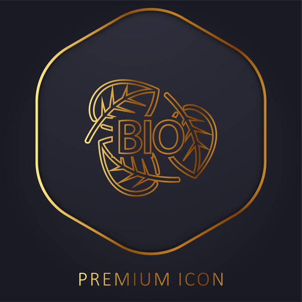 Bio Kütle Eko Enerji Altın Hat prim logosu veya simgesi - Vektör, Görsel