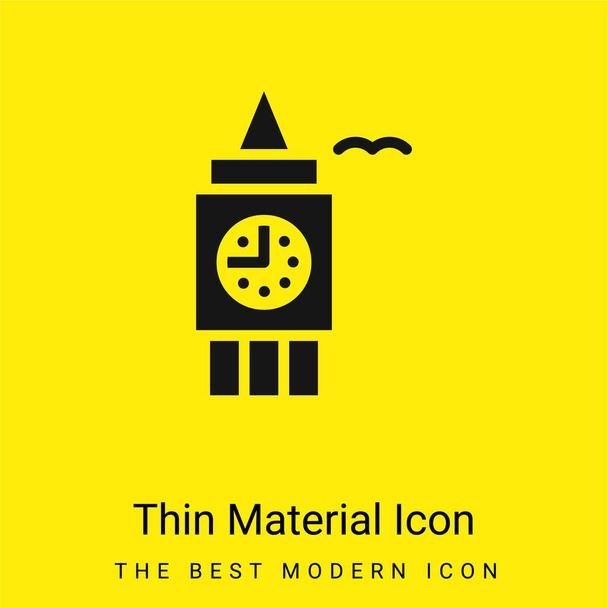ビッグベン最小限の明るい黄色の材料アイコン - ベクター画像