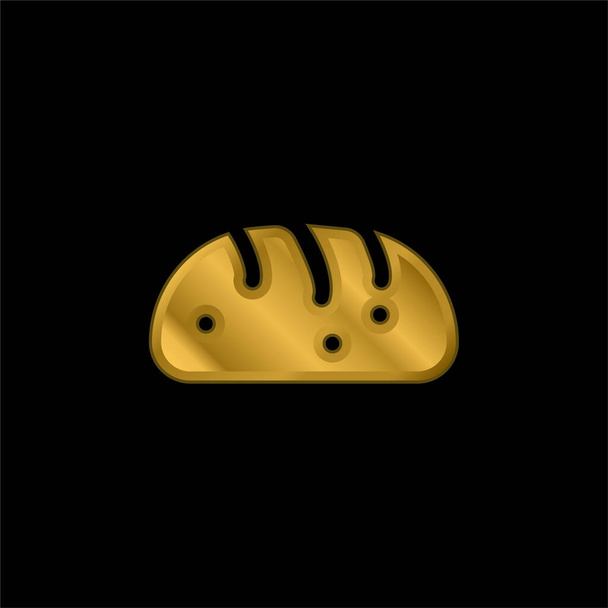 Pan chapado en oro icono metálico o logo vector - Vector, Imagen