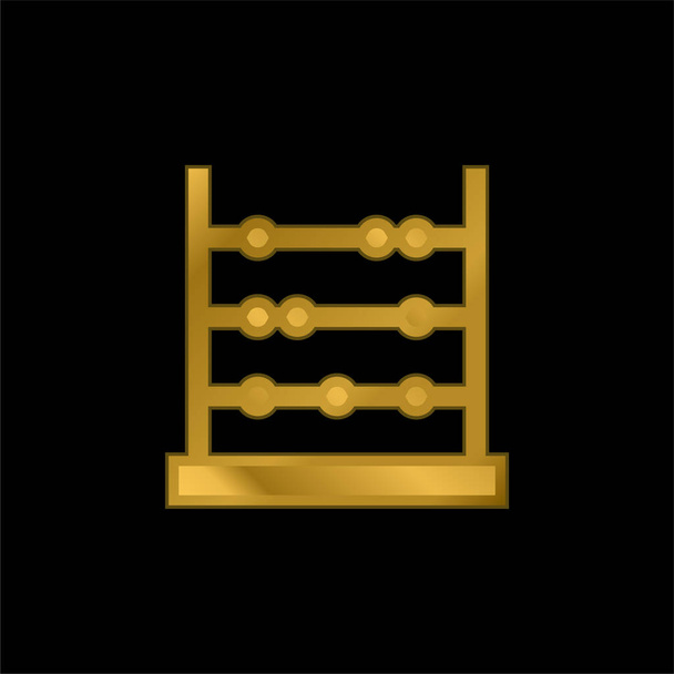 Abaküs altın kaplama metalik simge veya logo vektörü - Vektör, Görsel
