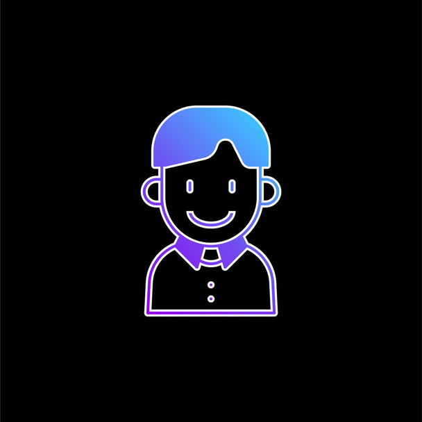 Niño azul gradiente vector icono - Vector, imagen