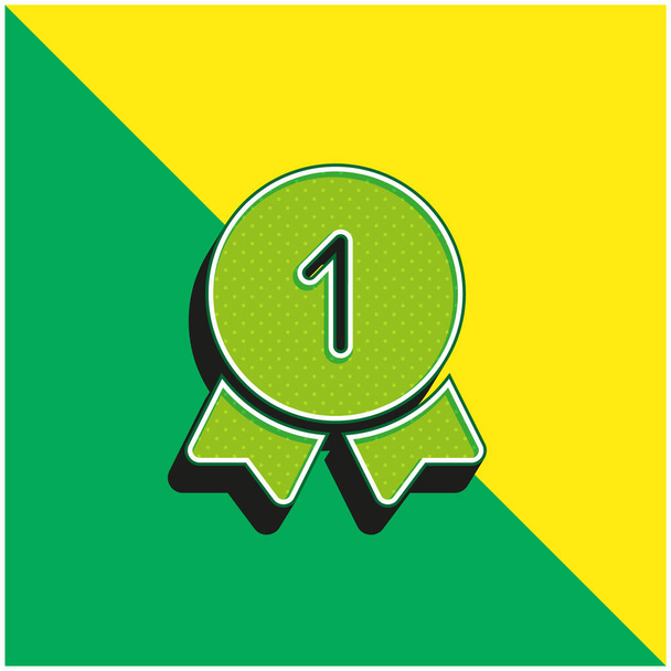 Najlepsze zielone i żółte nowoczesne logo wektora 3D - Wektor, obraz