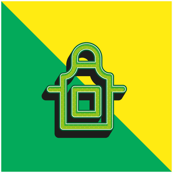 Schürze Grünes und gelbes modernes 3D-Vektor-Symbol-Logo - Vektor, Bild