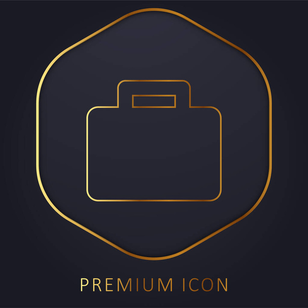 Black Suitcase golden line premium logo or icon - Vector, Image