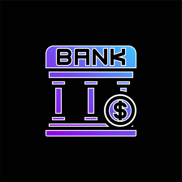 Banco ícone vetor gradiente azul - Vetor, Imagem