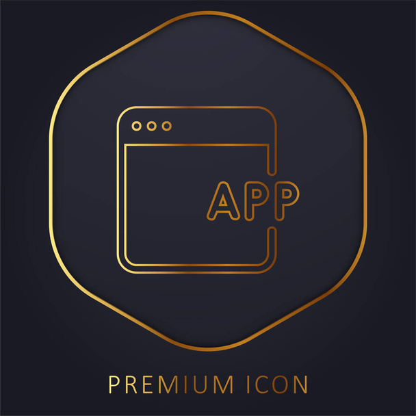 App Golden Line logo premium ou icône - Vecteur, image