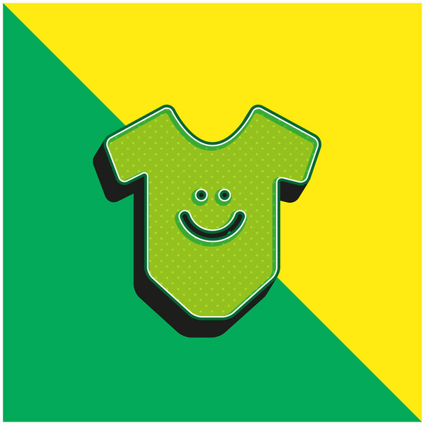 Vauva Vaatteet Vihreä ja keltainen moderni 3d vektori kuvake logo - Vektori, kuva