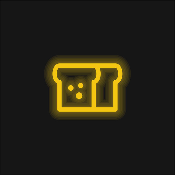 Pane giallo incandescente icona al neon - Vettoriali, immagini