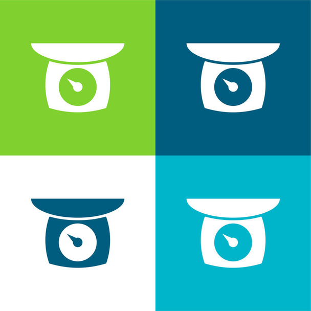 Balance Flat négy szín minimális ikon készlet - Vektor, kép