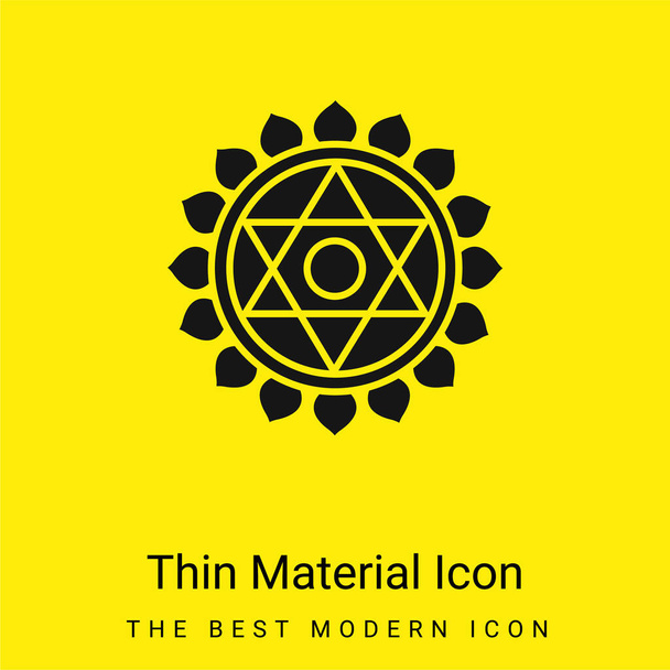 Anahata mínimo icono de material amarillo brillante - Vector, Imagen