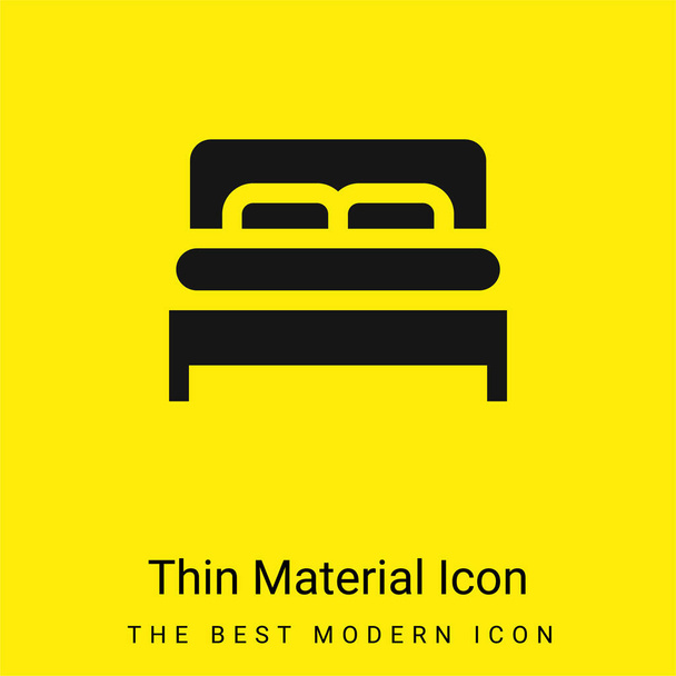 Кровать минимальный ярко желтый материал значок - Вектор,изображение