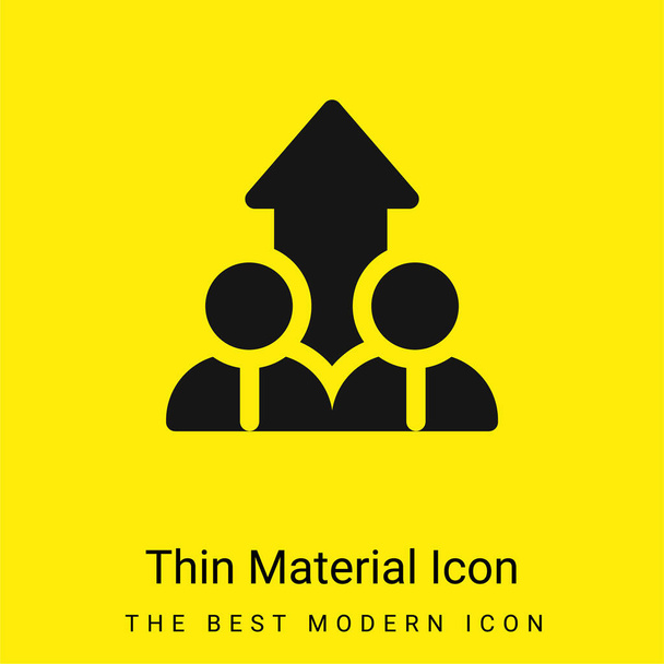 Ascenso mínimo icono de material amarillo brillante - Vector, Imagen