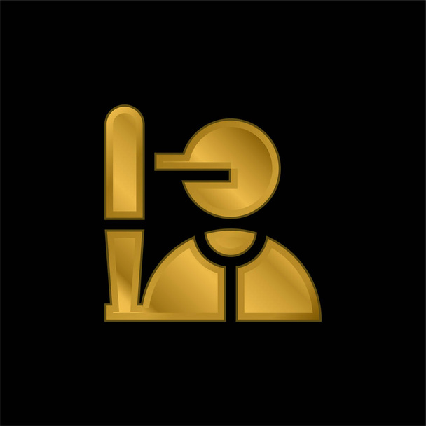 Batter chapado en oro icono metálico o logo vector - Vector, imagen