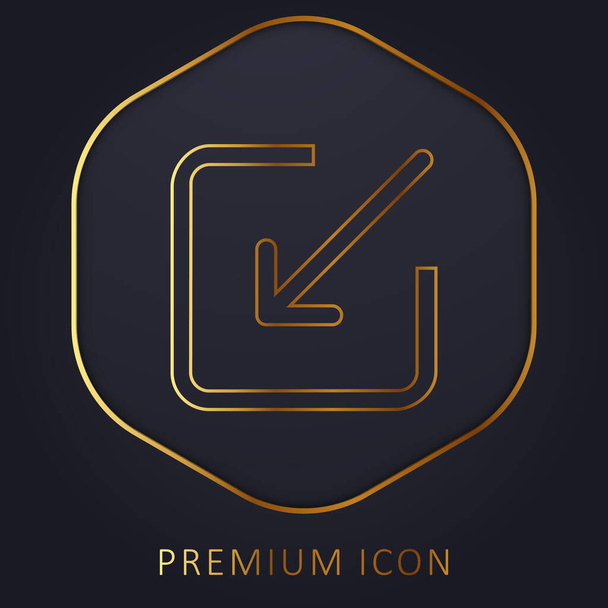 Pfeil Eingabe in quadratische goldene Linie Premium-Logo oder Symbol - Vektor, Bild