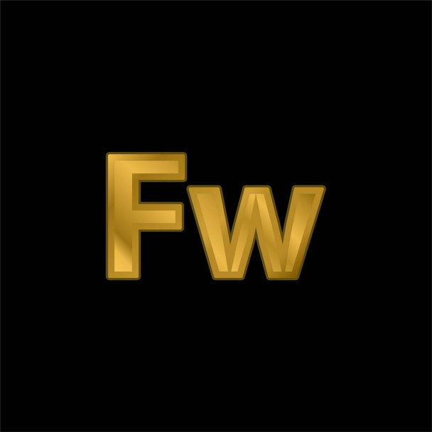 Adobe Fireworks chapado en oro icono metálico o vector de logotipo - Vector, imagen