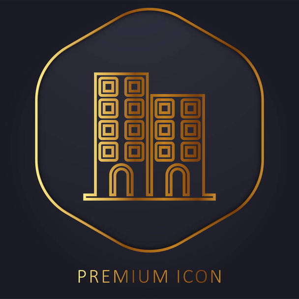 Arkkitehtoninen kultainen linja premium logo tai kuvake - Vektori, kuva